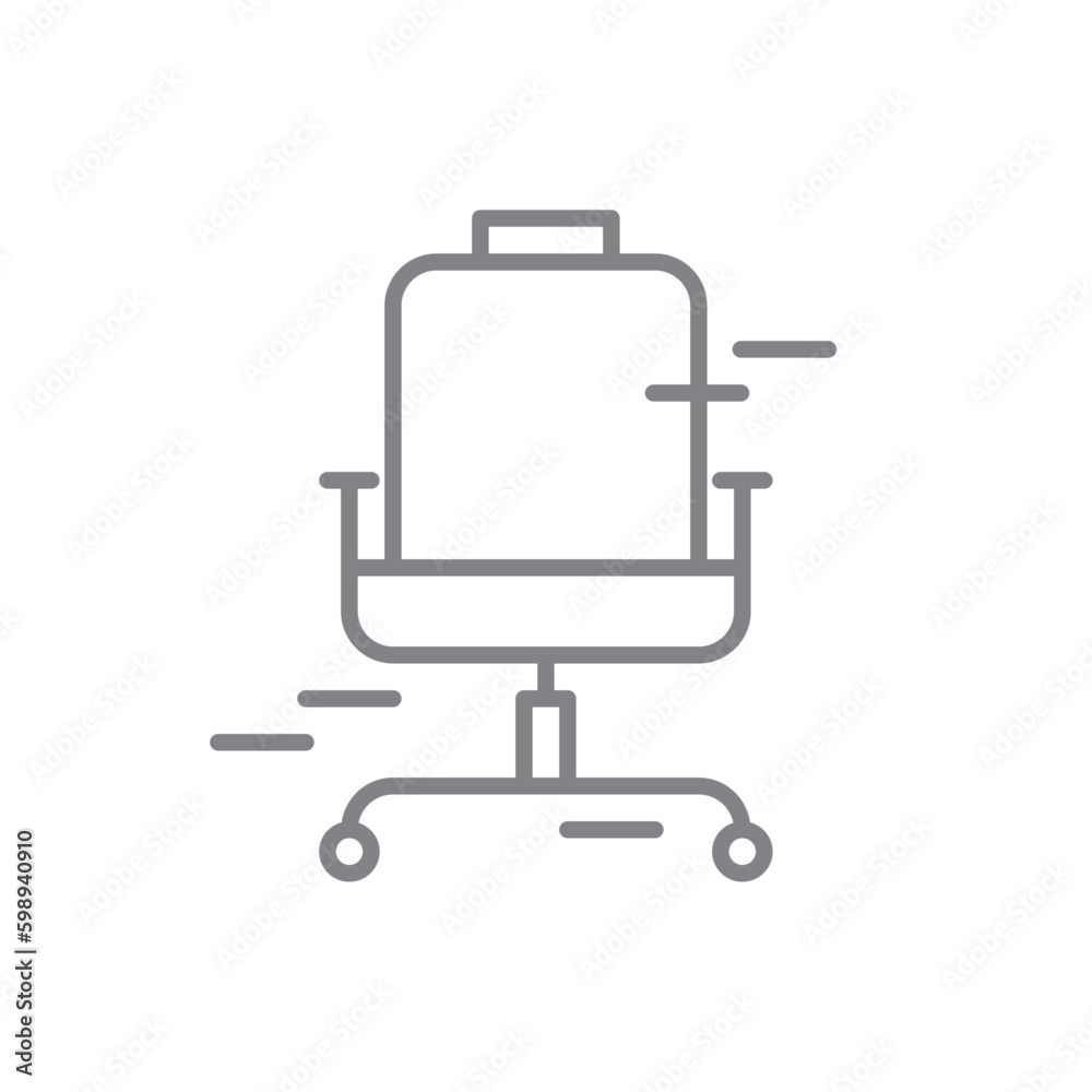 Office Chair Meeting icon with black outline style. office, conference, table, room, training, seminar, desk. Vector illustration