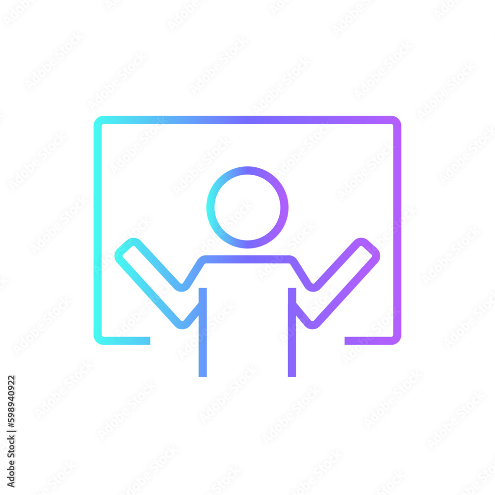 Speaker Meeting icon with blue duotone style. speech, loudspeaker, sound, speak, communicate, person, leader. Vector illustration Speaker Meeting icon with blue duotone style. speech, loudspeaker, sound, speak, communicate, person, leader. Vector illustration