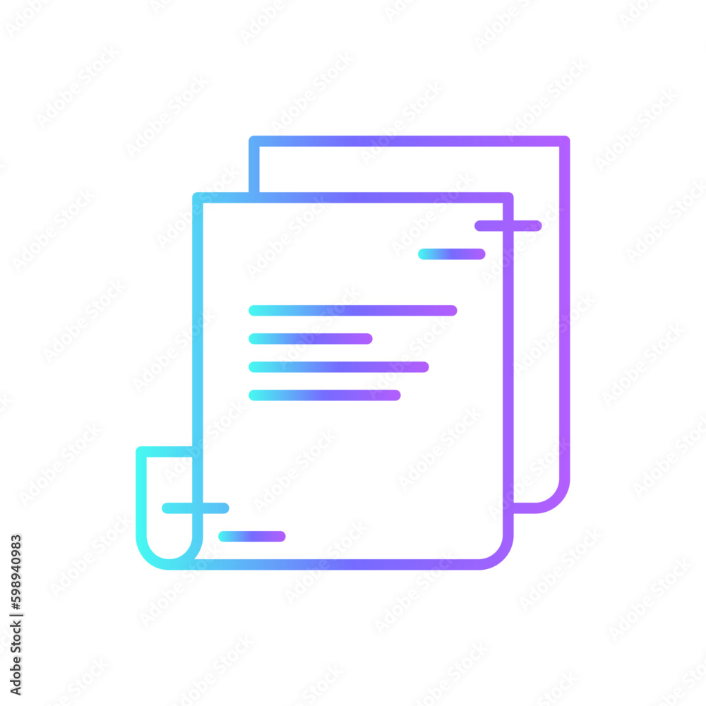 Document Meeting icon with blue duotone style. paper, page, note, form, contract, message, agreement. Vector illustration