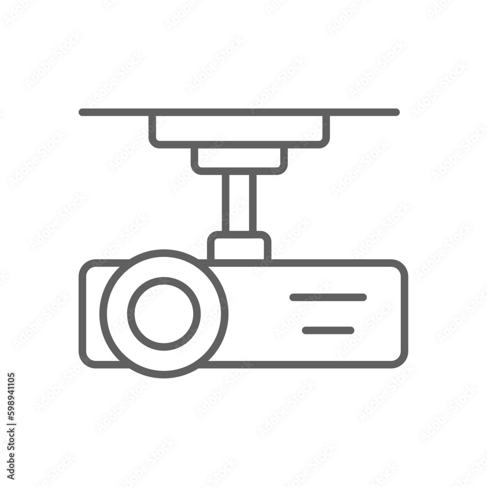Projector Meeting icon with black outline style. video, film, cinema, media, movie, camera, multimedia. Vector illustration Projector Meeting icon with black outline style. video, film, cinema, media, movie, camera, multimedia. Vector illustration