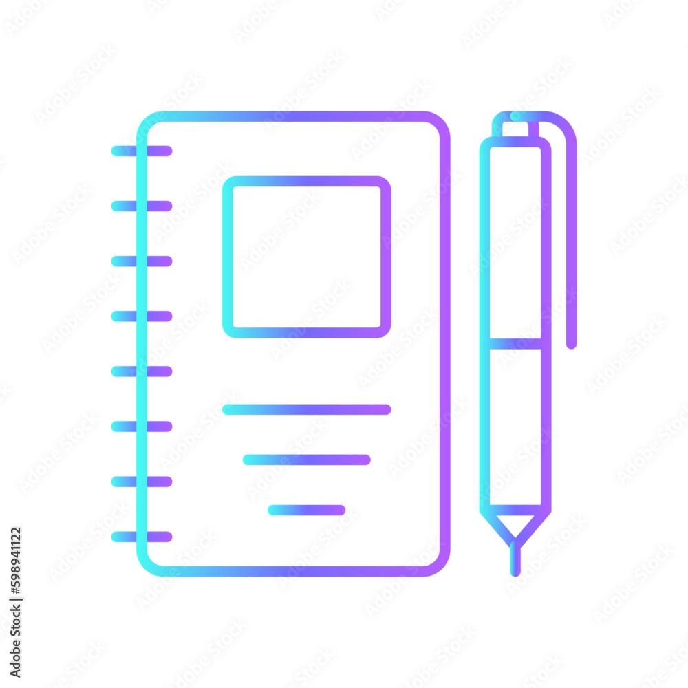 Note Meeting icon with blue duotone style. paper, pen, document, page, message, form, write. Vector illustration Note Meeting icon with blue duotone style. paper, pen, document, page, message, form, write. Vector illustration