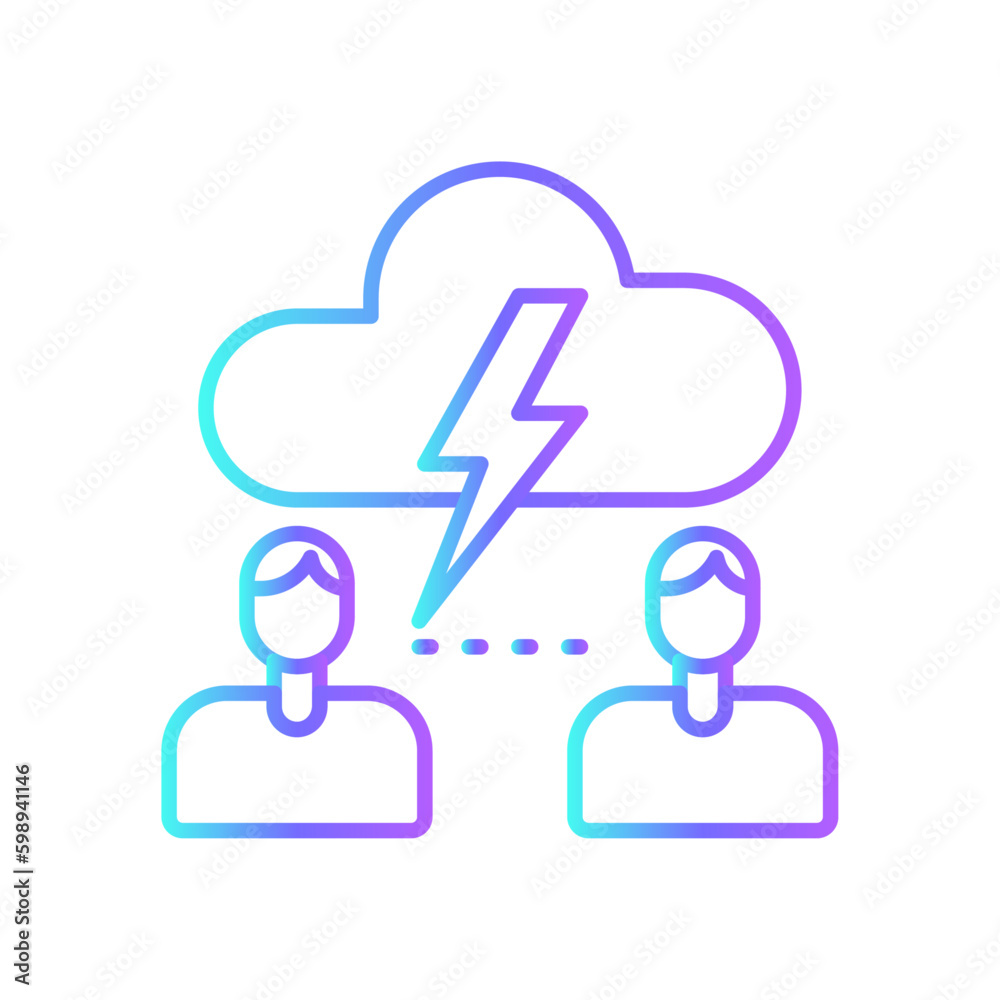 Brainstorming Meeting icon with blue duotone style. idea, team, strategy, solution, innovation, planning, creative. Vector illustration Brainstorming Meeting icon with blue duotone style. idea, team, strategy, solution, innovation, planning, creative. Vector illustration
