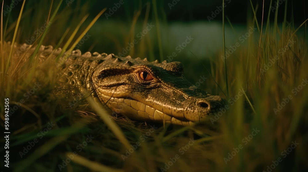 Closeup of a crocodile and alligator in water Closeup of a crocodile and alligator in water