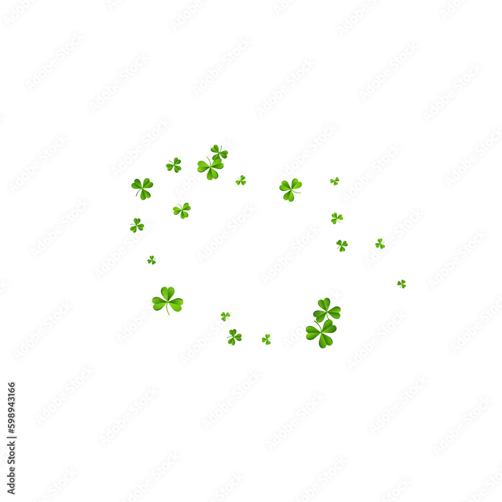 Green Clover Air Vector White Background. Spring