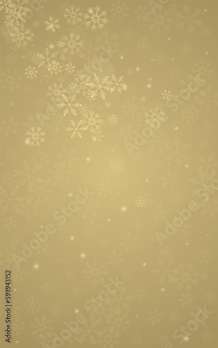 Gold Snow Vector Golden Background. Fantasy