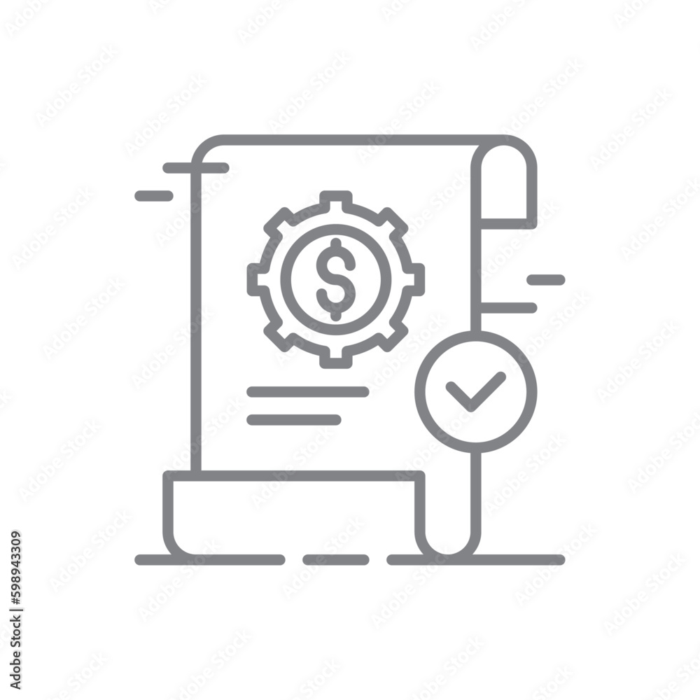 Budget Report Crisis management icon with black outline style. finance, account, analysis, accounting, paper, invoice, data. Vector illustration Budget Report Crisis management icon with black outline style. finance, account, analysis, accounting, paper, invoice, data. Vector illustration
