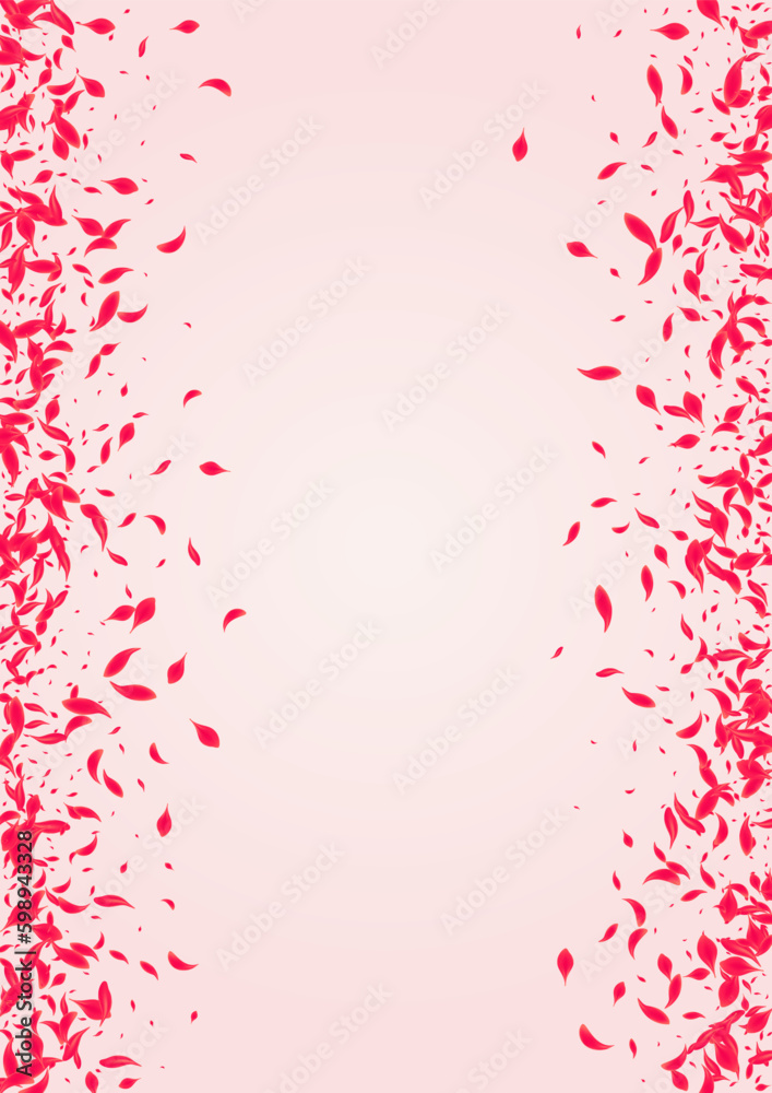 Carmine Sakura Vector Pink Background. Beauty