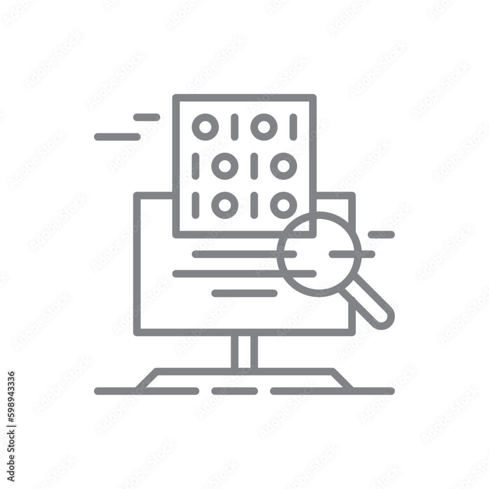 Binary Crisis management icon with black outline style. data, information, code, system, science, program, tech. Vector illustration Binary Crisis management icon with black outline style. data, information, code, system, science, program, tech. Vector illustration