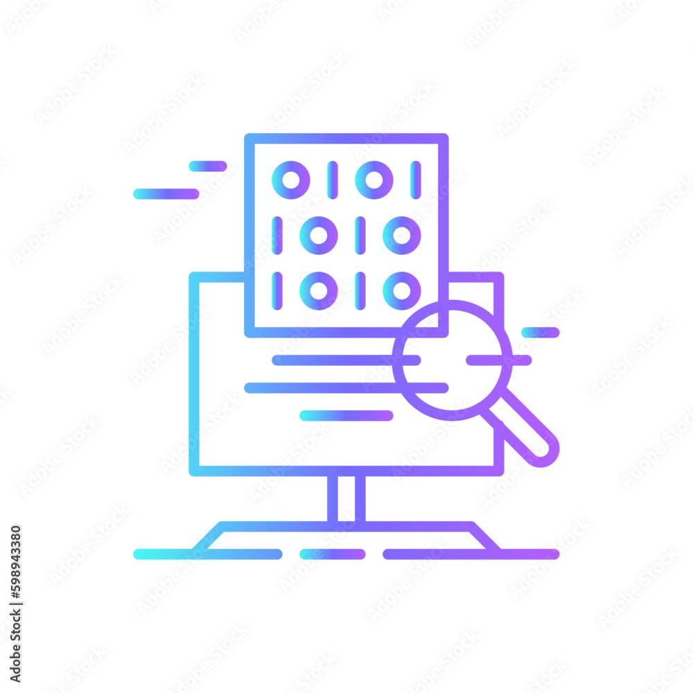 Binary Crisis management icon with blue duotone style. data, information, code, system, science, program, tech. Vector illustration