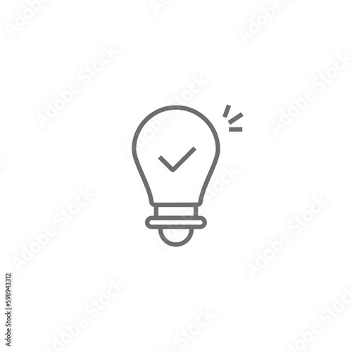 Solution Crisis management icon with black outline style. idea, innovation, bulb, creative, lightbulb, lamp, strategy. Vector illustration
