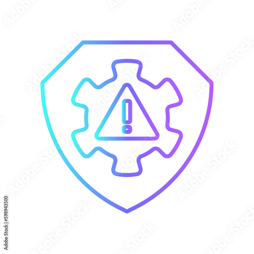 Mitigation Crisis management icon with blue duotone style. project, risk, plan, security, warning, facility, response. Vector illustration photo