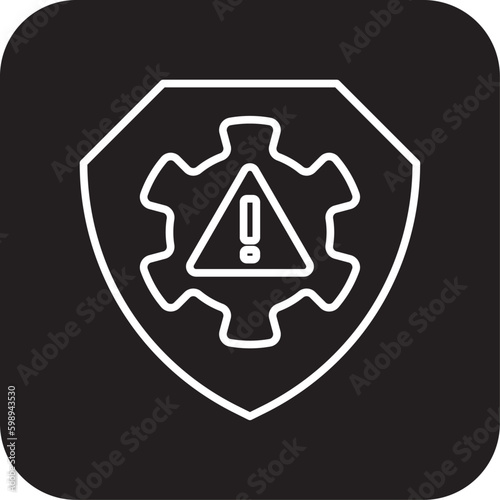 Mitigation Crisis management icon with black filled line style. project, risk, plan, security, warning, facility, response. Vector illustration photo