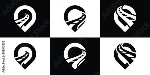 Fotografia, Obraz road map logo design,location points and route map icon vector illustration