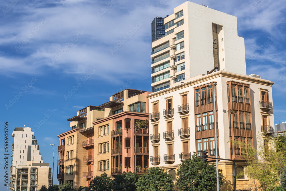 Buildings in Saifi Village area in center of Beirut capital city, Lebanon