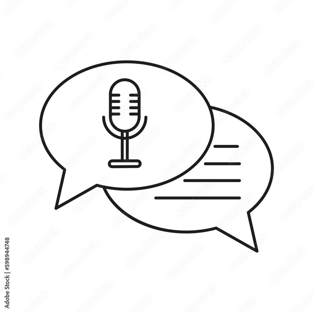chat bubble with microphone icon vector chat bubble with microphone icon vector