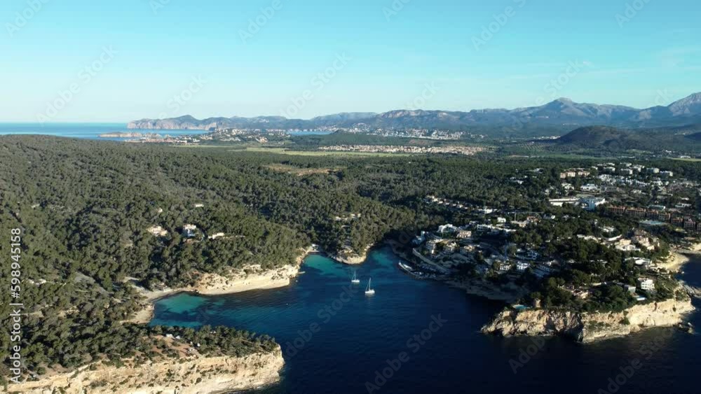 Portals Vells beaches aerial view. Majorca, Mediterranean Sea Portals Vells beaches aerial view. Majorca, Mediterranean Sea