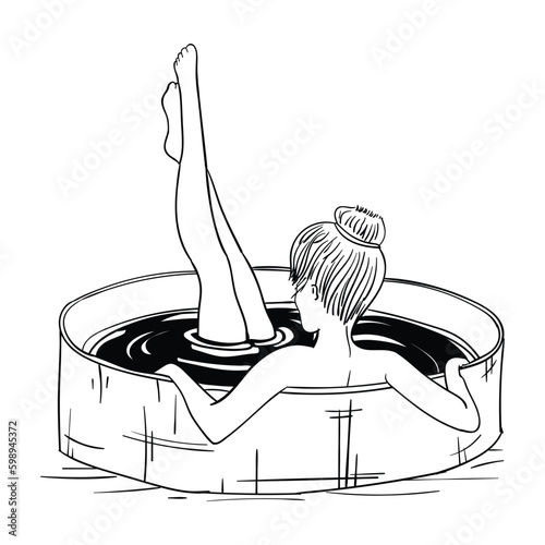 Hand drawing style of bath vector. Suitable for daily activity icon.
