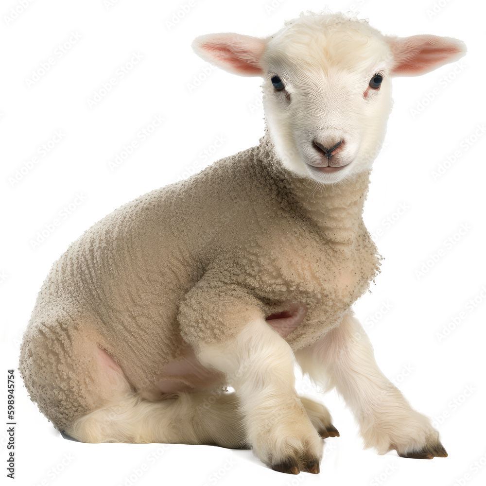 Fototapeta premium baby sheep isolated on white