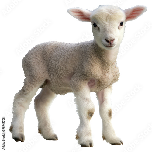 baby sheep isolated on white photo