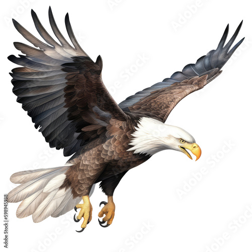 brown eagle isolated on white