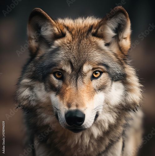 gray wolf portrait