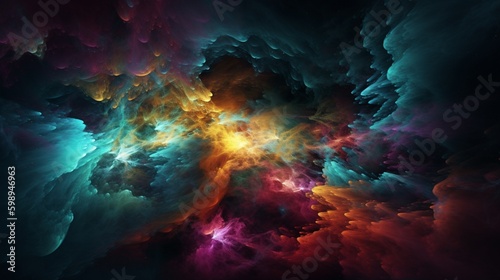 colorful smoke in the space illustration