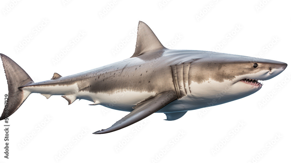 Requin blanc, requin bouledogue, requin léopard, détouré Requin blanc, requin bouledogue, requin léopard, détouré