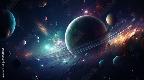 awesome space planet landscape background