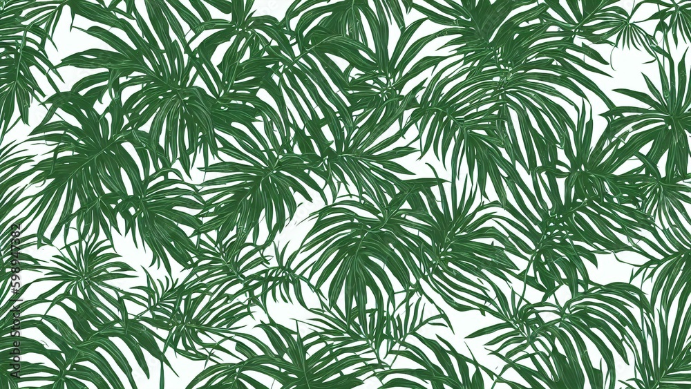 Illustration of Tropical Leaf Motifs
