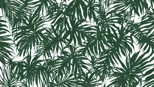 Illustration of Tropical Leaf Motifs