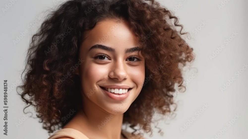 Portrait photo of young smile confident woman. Generative AI Portrait photo of young smile confident woman. Generative AI