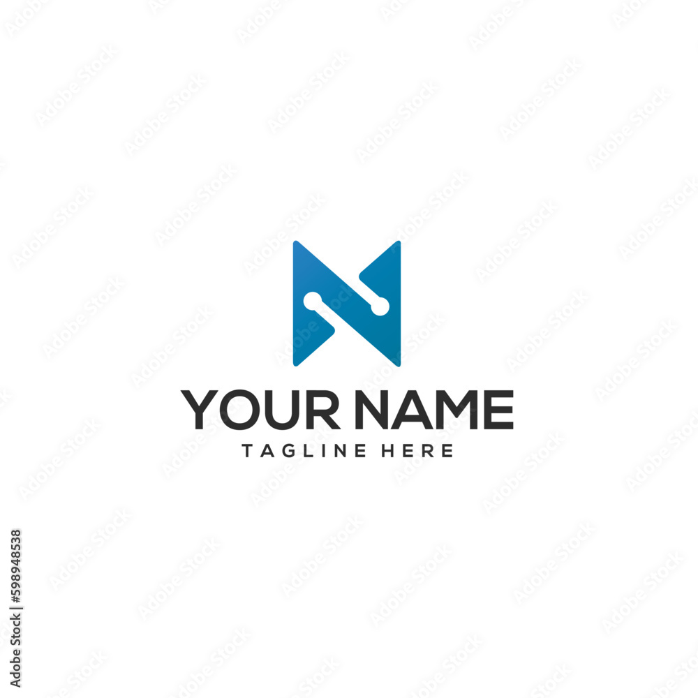Letter N based modern and minimalist logo design. Letter N based modern and minimalist logo design.