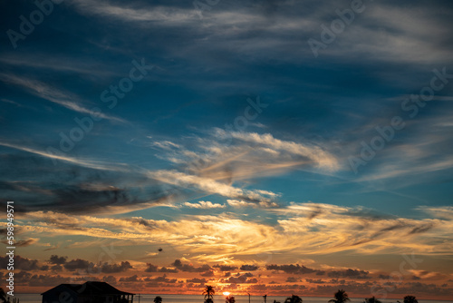 sunset over the beach