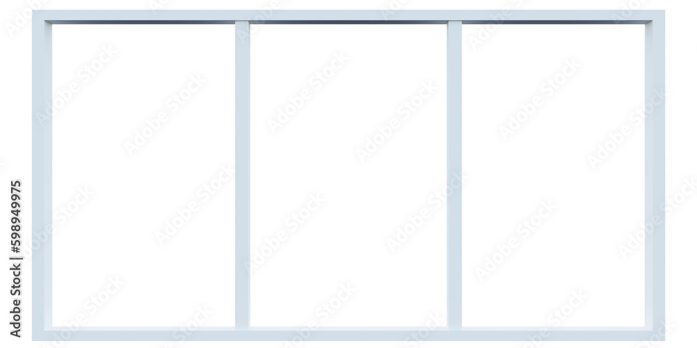 3d rendering of white rectangle grid horizontal window frame. 3d rendering of white rectangle grid horizontal window frame.