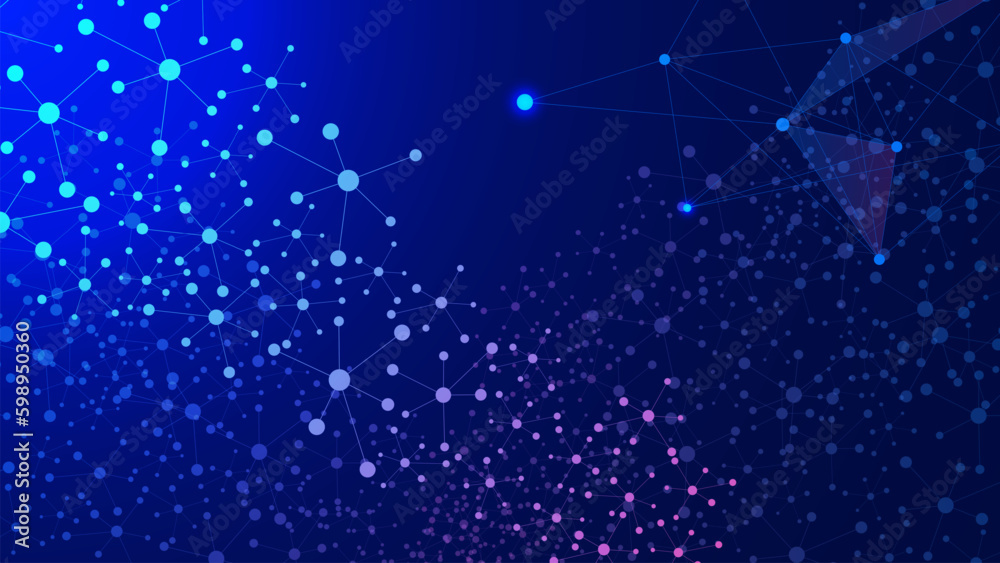 Fototapeta premium Molecular structure with dots and lines connection for DNA, medical, chemistry, science and technology concept background.