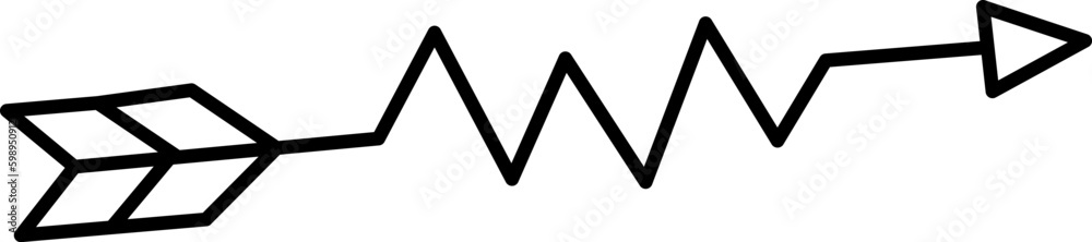 Outline Doodle Bow Arrow Outline Doodle Bow Arrow