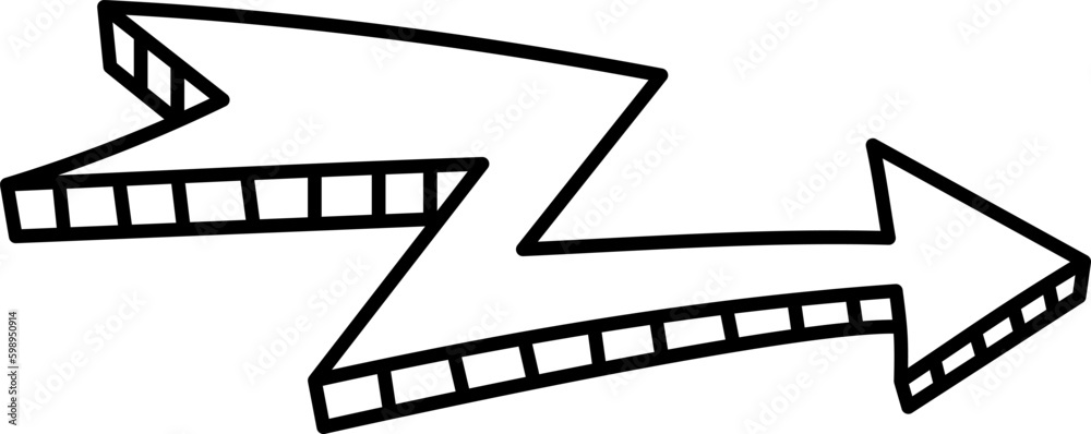 Outline Doodle Zigzag Arrow Outline Doodle Zigzag Arrow