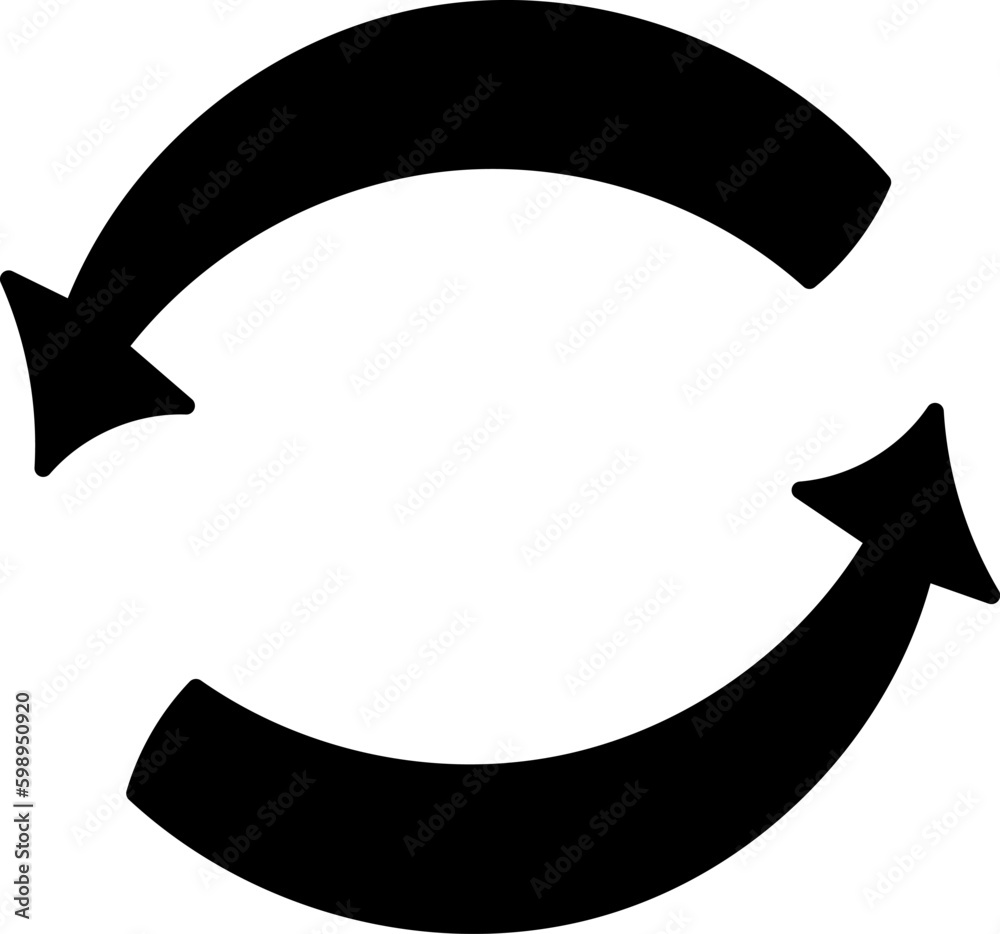 Black Doodle Refresh Arrows
