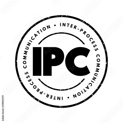 IPC Inter-Process Communication - refers specifically to the mechanisms an operating system provides to allow the processes to manage shared data  acronym text concept stamp
