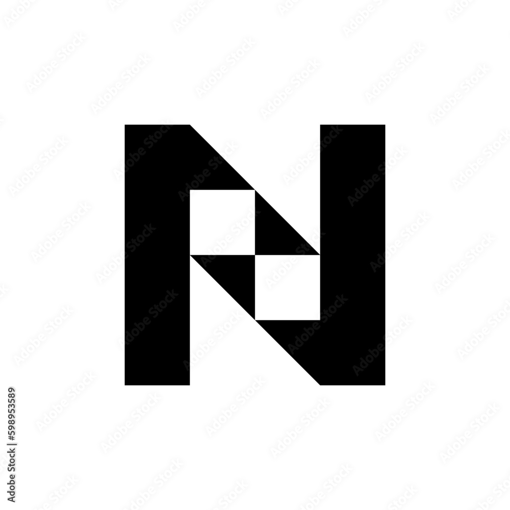 Letter N bolt creative abstract logo design Letter N bolt creative abstract logo design