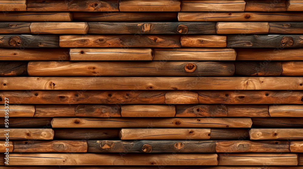 Brown wood texture background coming from natural tree. The wooden panel has a beautiful dark pattern, hardwood floor texture. Generative AI