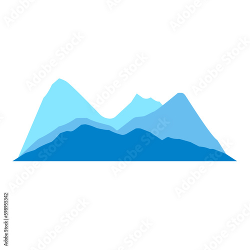 Vector blue silhouettes of hills and mountains © Continent4L
