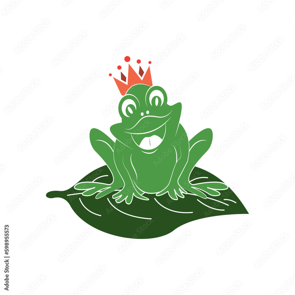 Fototapeta premium King frog logo icon template design