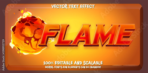 Editable text style effect - Flame text style theme.