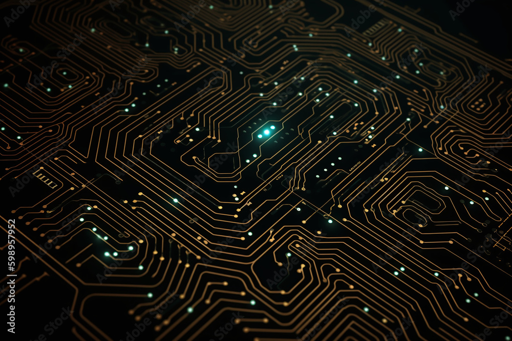 Fond d'écran avec circuit électronique » IA générative Fond d'écran avec circuit électronique » IA générative