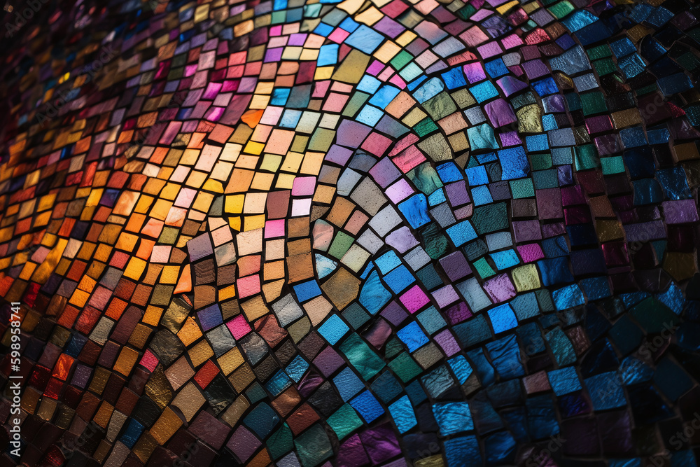 Fond d'écran d'une mosaïque arc en ciel » IA générative Fond d'écran d'une mosaïque arc en ciel » IA générative