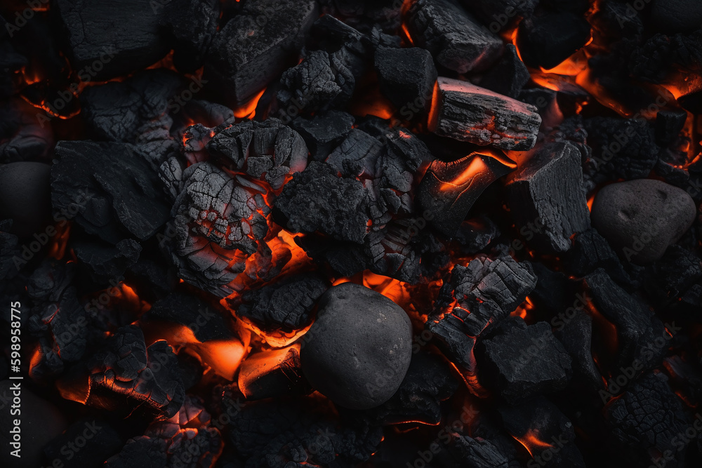 Fond d'écran avec des braises incandescentes » IA générative Fond d'écran avec des braises incandescentes » IA générative