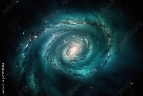 Fond d'écran d'une galaxie bleue en forme de spirale » IA générative