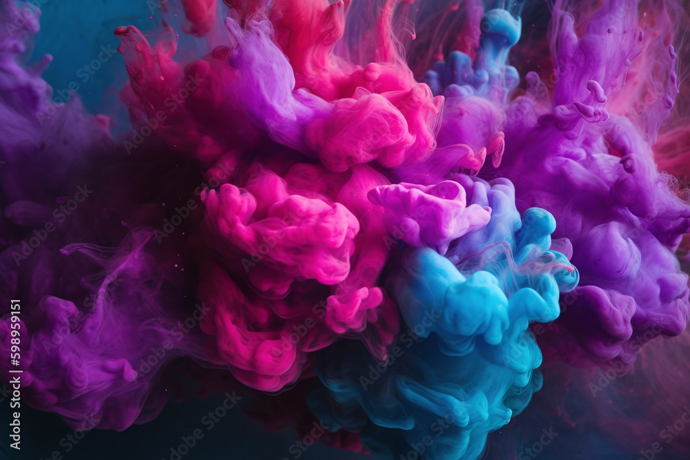 Fond d'écran avec des fumées bleues violettes et roses » IA générative Fond d'écran avec des fumées bleues violettes et roses » IA générative