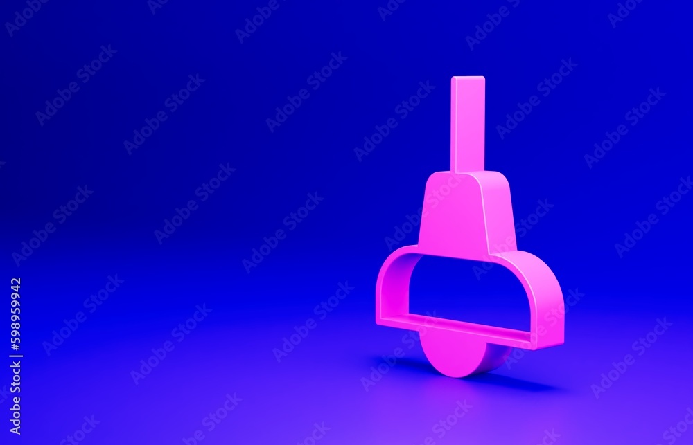 Pink Lamp hanging icon isolated on blue background. Ceiling lamp light bulb. Minimalism concept. 3D render illustration Pink Lamp hanging icon isolated on blue background. Ceiling lamp light bulb. Minimalism concept. 3D render illustration
